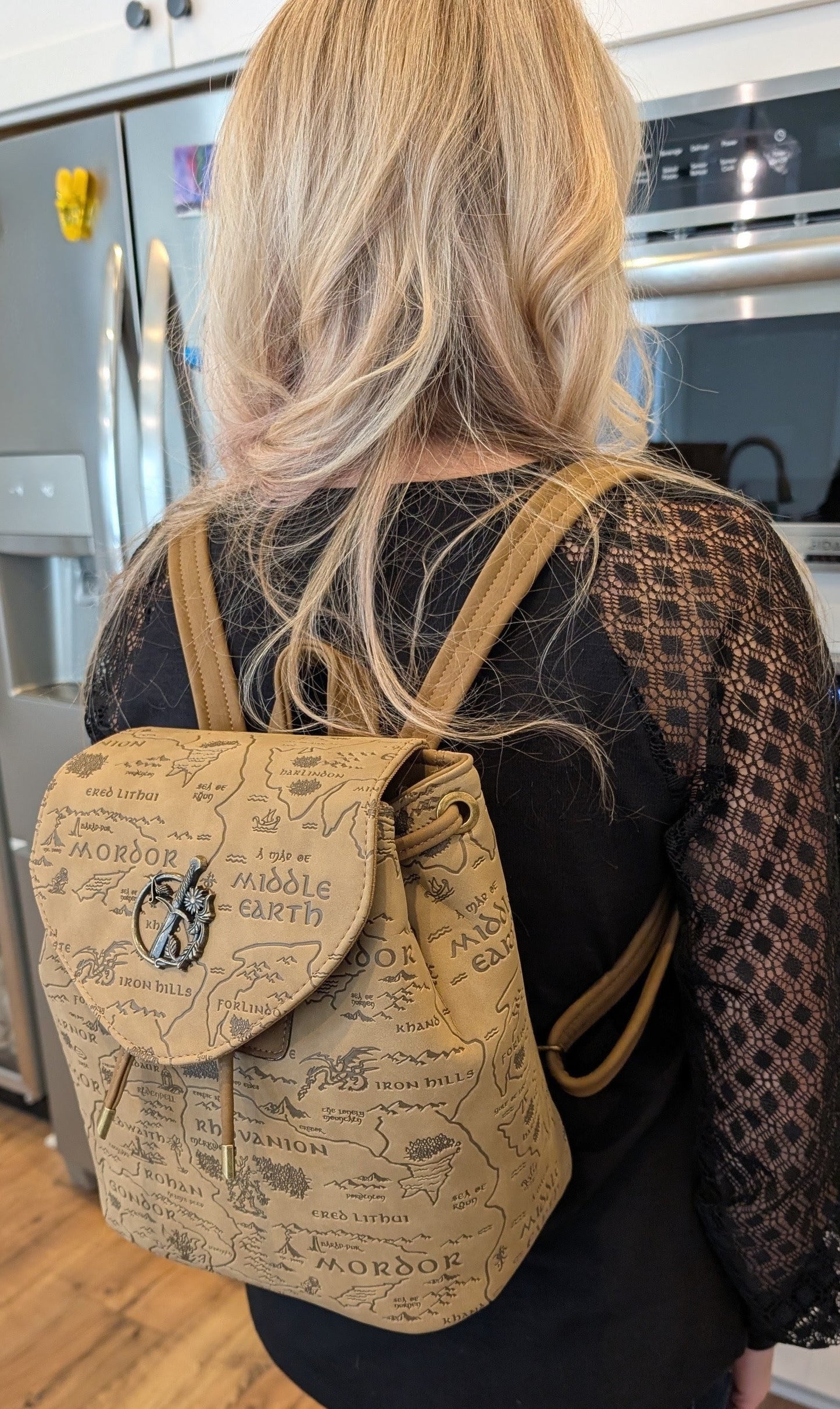Mushroom Taupe Map Backpack