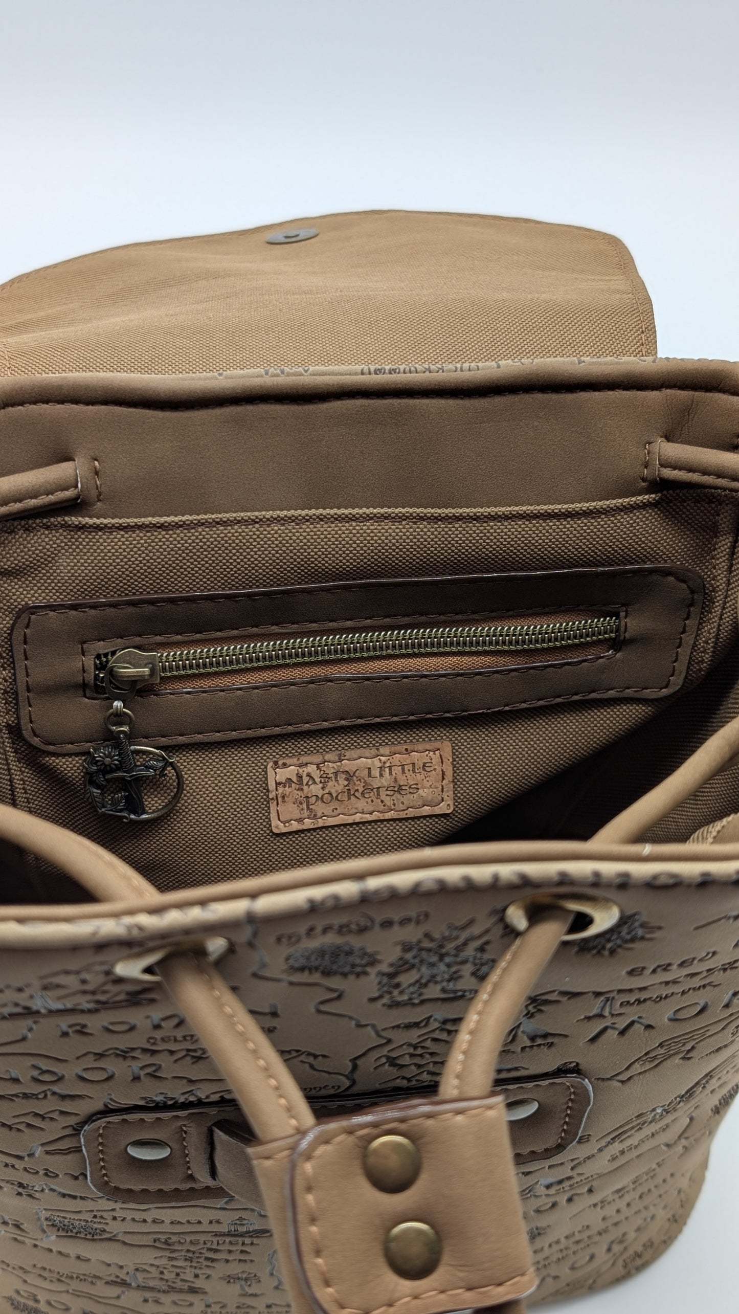 Mushroom Taupe Map Backpack